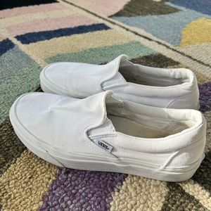 White slip on vans
